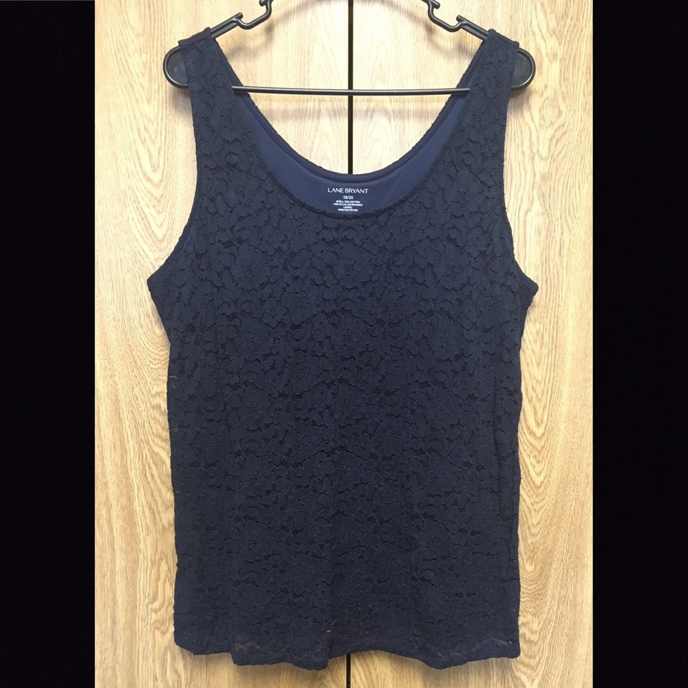 Navy lace detail tank